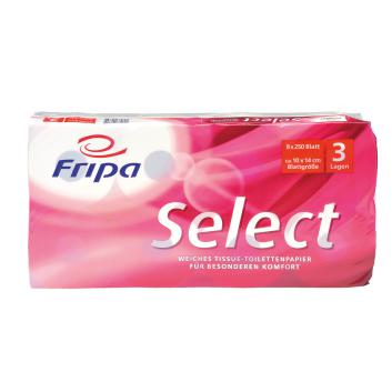 fripa Select Toilettenpapier hochweiß 3-lagig 