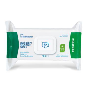 DESCOSEPT SENSITIVE Wipes mit DESOTEX Bio Vlies Desinfektionstücher 